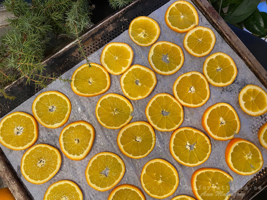 Torkade apelsinskivor
